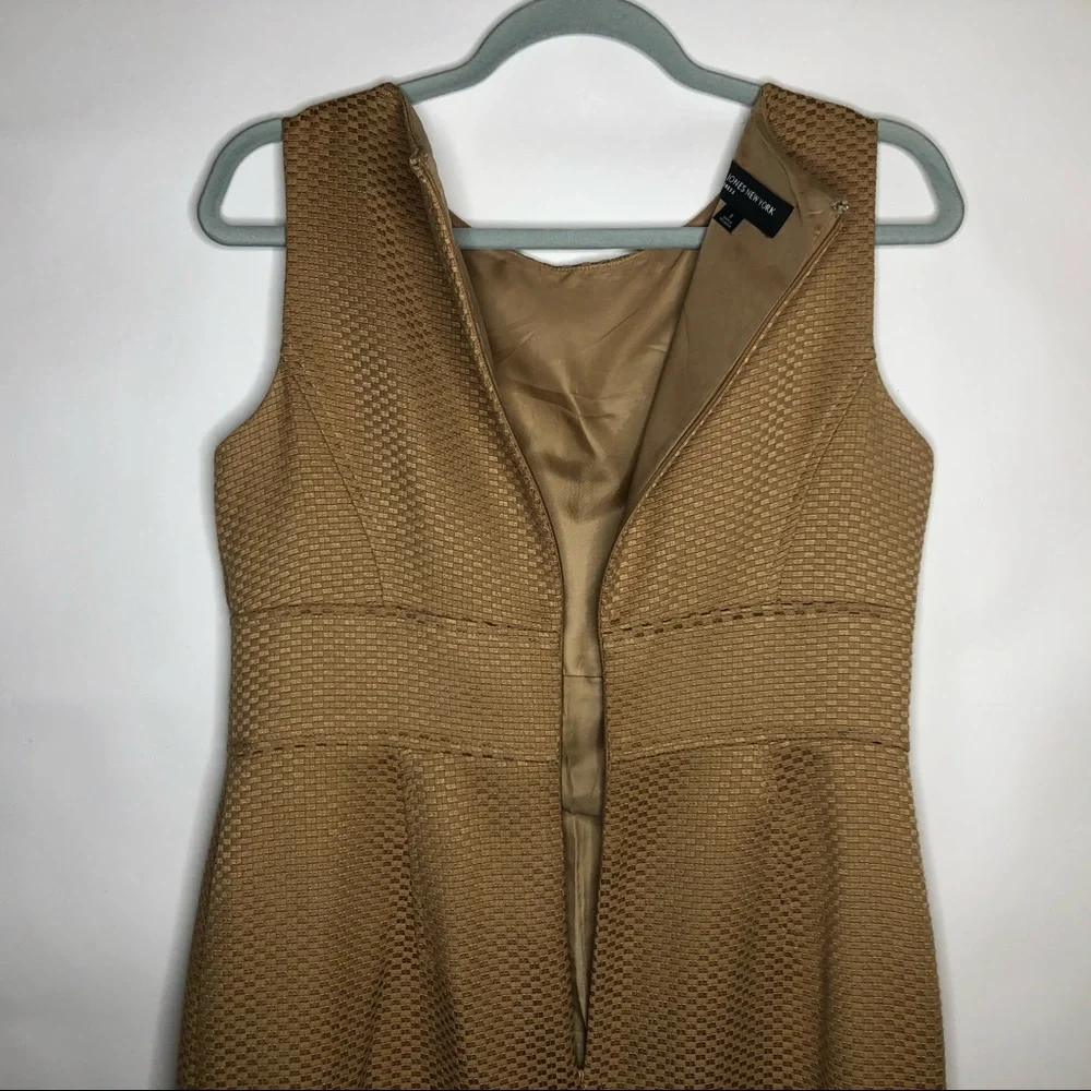 JONES NEW YORK sleeveless dress knee length gold 8 - Picture 8 of 8